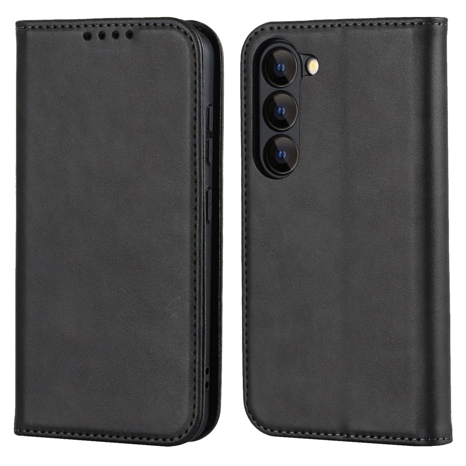 For Samsung Galaxy S23 Phone Cover Calf Texture PU Leather Stand Magnetic Absorption Anti-Scratch Wallet Phone Case For Samsung Galaxy S23 Phone Cover Calf Texture PU Leather Stand Magnetic Absorption Anti-Scratch Wallet Phone Case